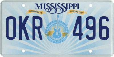 MS license plate OKR496