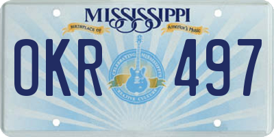 MS license plate OKR497