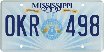 MS license plate OKR498