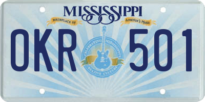 MS license plate OKR501