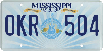 MS license plate OKR504