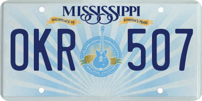 MS license plate OKR507