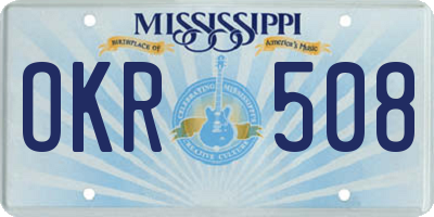 MS license plate OKR508