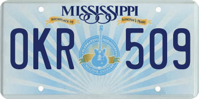 MS license plate OKR509