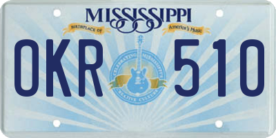 MS license plate OKR510