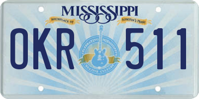 MS license plate OKR511