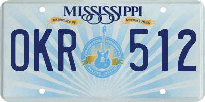 MS license plate OKR512