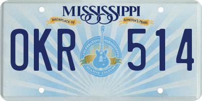 MS license plate OKR514