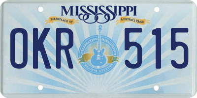 MS license plate OKR515
