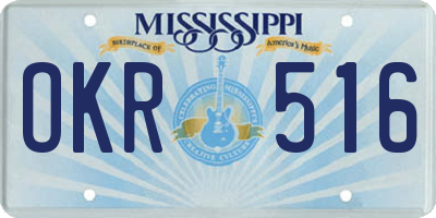 MS license plate OKR516