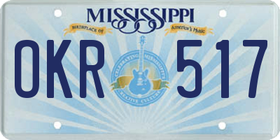 MS license plate OKR517