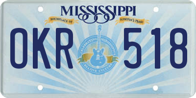 MS license plate OKR518