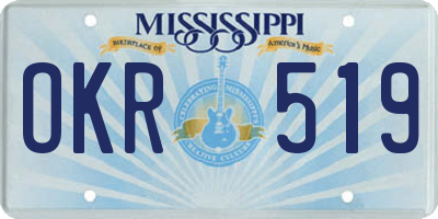 MS license plate OKR519