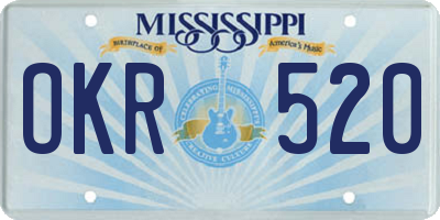 MS license plate OKR520