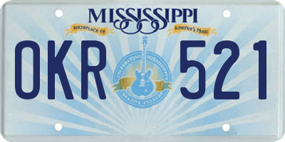 MS license plate OKR521