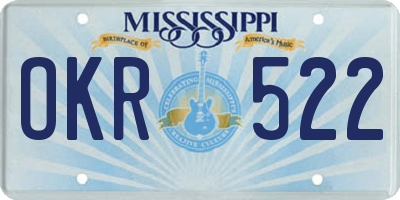 MS license plate OKR522
