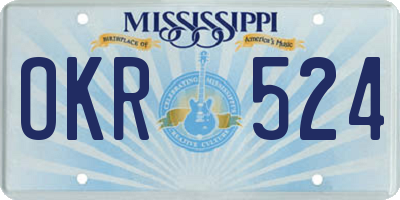 MS license plate OKR524
