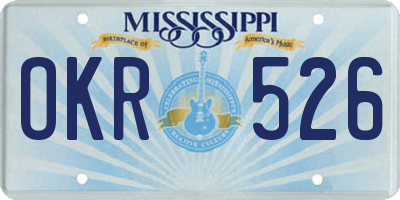 MS license plate OKR526
