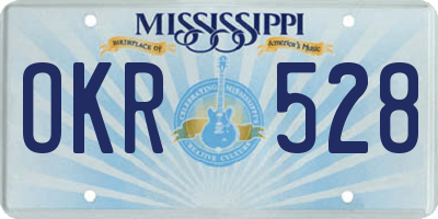 MS license plate OKR528