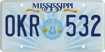 MS license plate OKR532