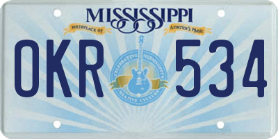MS license plate OKR534