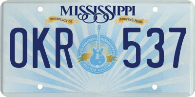 MS license plate OKR537