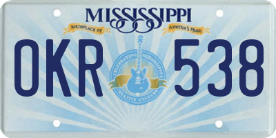MS license plate OKR538