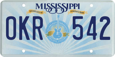MS license plate OKR542