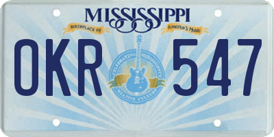 MS license plate OKR547