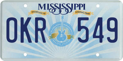 MS license plate OKR549