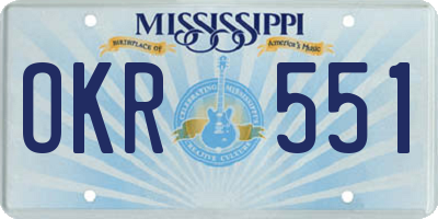 MS license plate OKR551