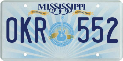 MS license plate OKR552