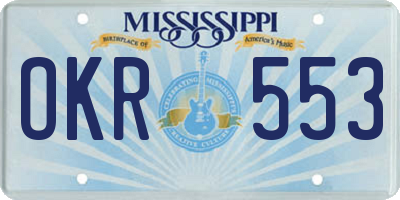 MS license plate OKR553