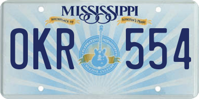 MS license plate OKR554