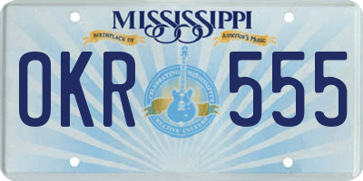 MS license plate OKR555