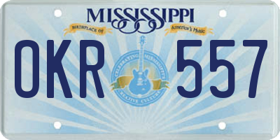 MS license plate OKR557