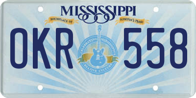 MS license plate OKR558