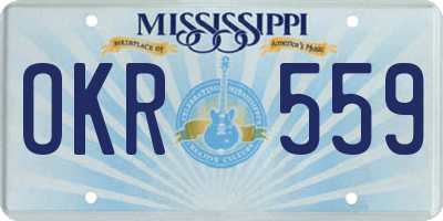 MS license plate OKR559