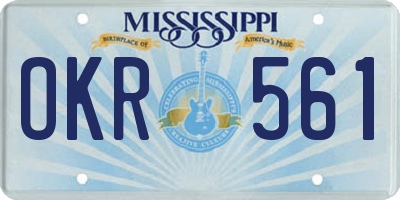 MS license plate OKR561
