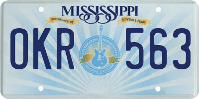 MS license plate OKR563