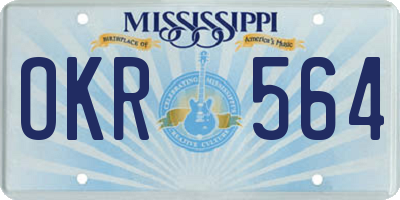 MS license plate OKR564