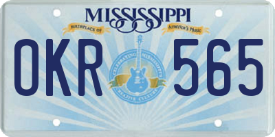 MS license plate OKR565
