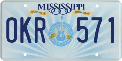 MS license plate OKR571