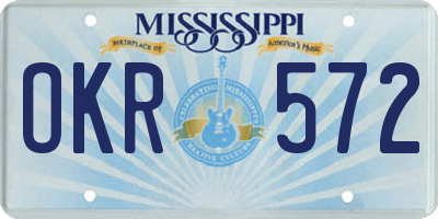 MS license plate OKR572