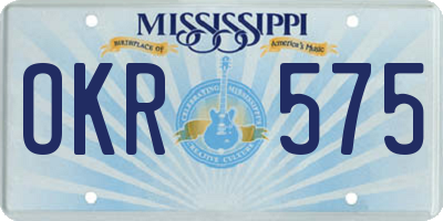 MS license plate OKR575
