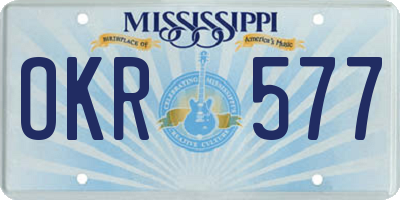 MS license plate OKR577