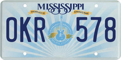MS license plate OKR578