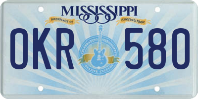 MS license plate OKR580