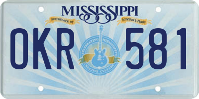 MS license plate OKR581