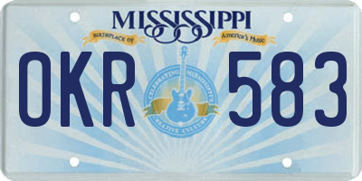 MS license plate OKR583